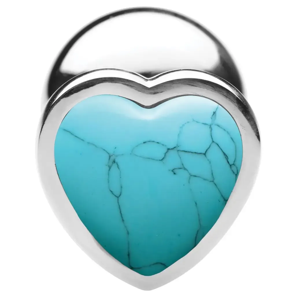 Booty Sparks Authentic Turquoise Gemstone Heart Anal Plug