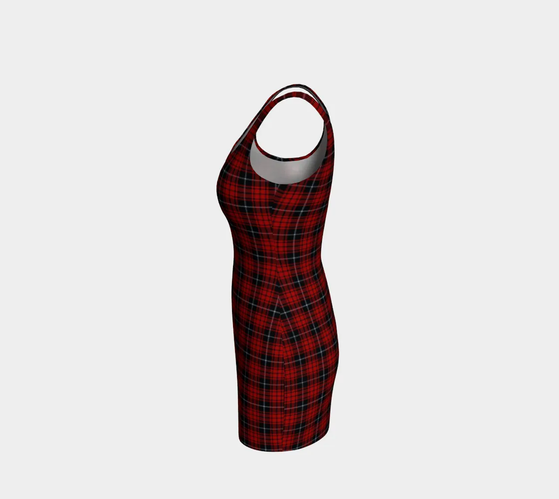 Brick Red Plaid Bodycon Dress