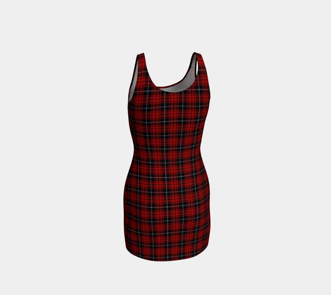 Brick Red Plaid Bodycon Dress