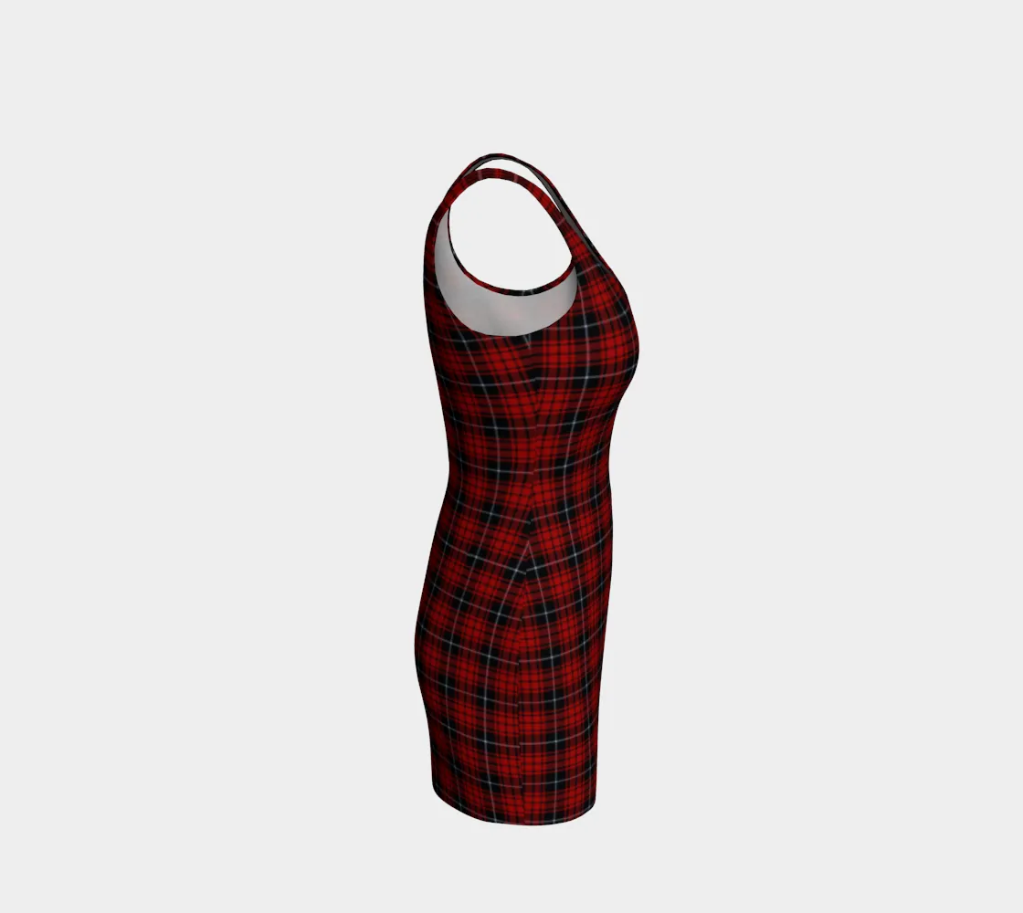 Brick Red Plaid Bodycon Dress