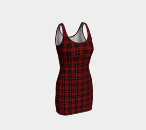 Brick Red Plaid Bodycon Dress