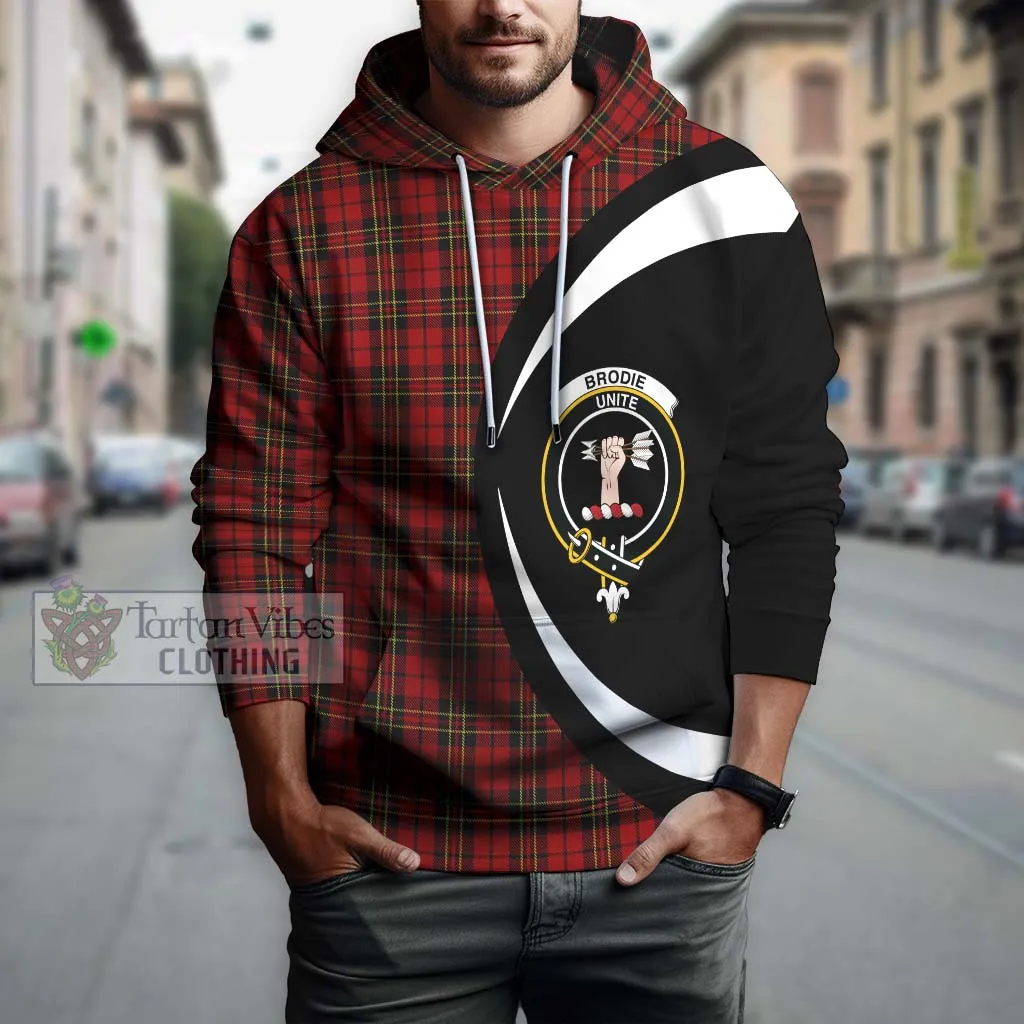 Brodie Tartan Hoodie with Family Crest Circle Style