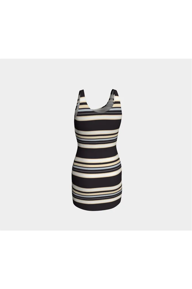 Brown and Tan Striped Bodycon Dress