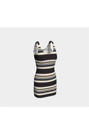 Brown and Tan Striped Bodycon Dress