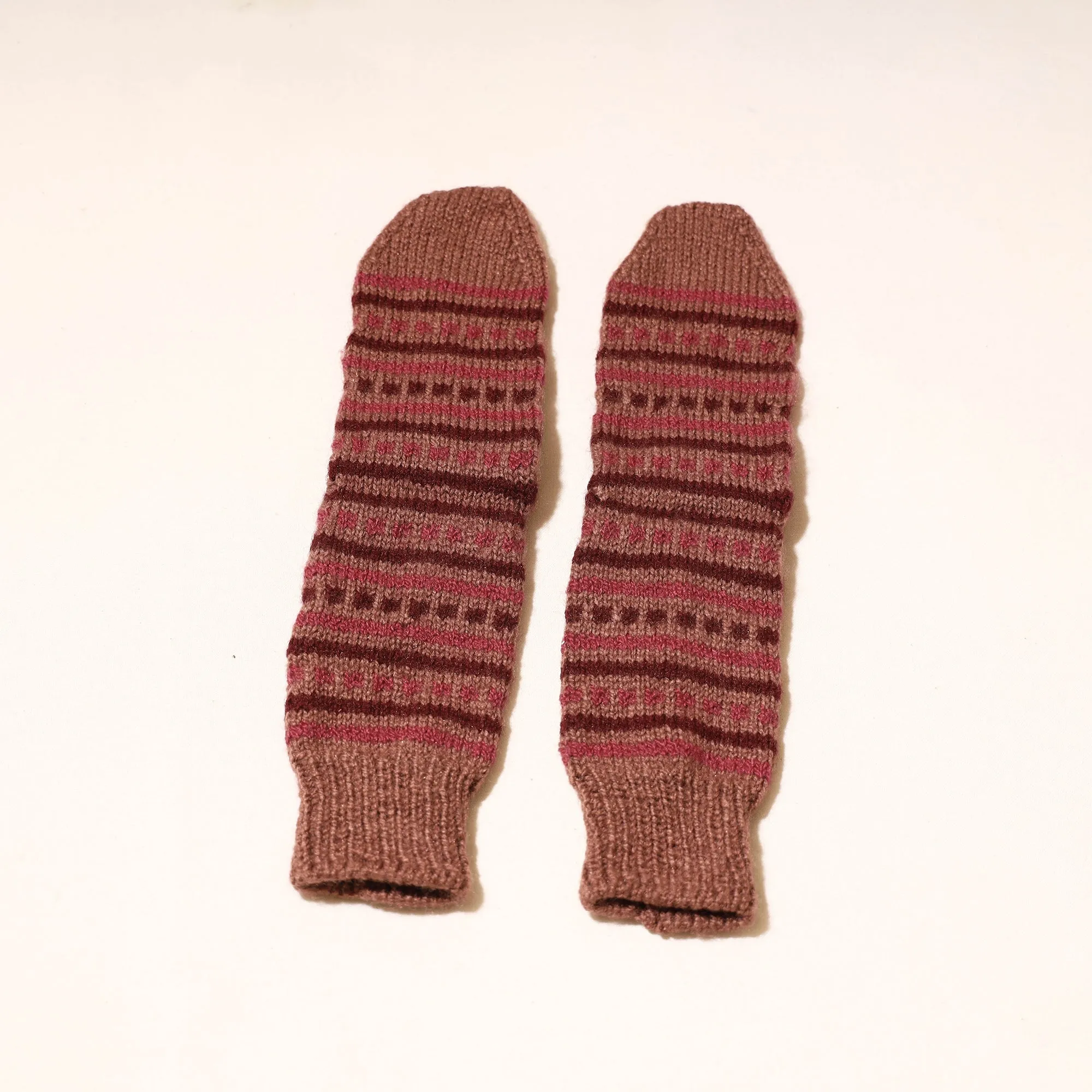 Brown  - Kumaun Hand Knitted Woolen Socks (Adult)