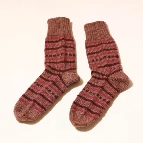 Brown  - Kumaun Hand Knitted Woolen Socks (Adult)