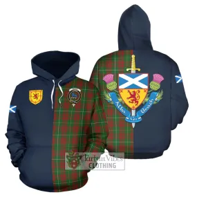 Bruce Hunting Tartan Hoodie Alba with Scottish Lion Royal Arm Half Style