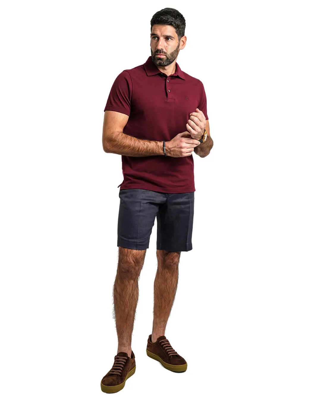 Burgundy Pique Polo Shirt