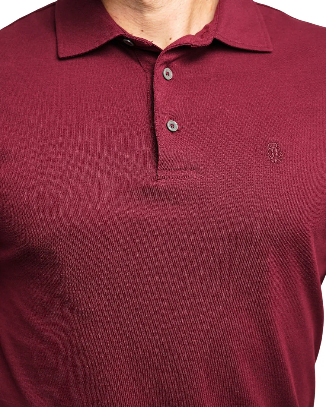 Burgundy Pique Polo Shirt