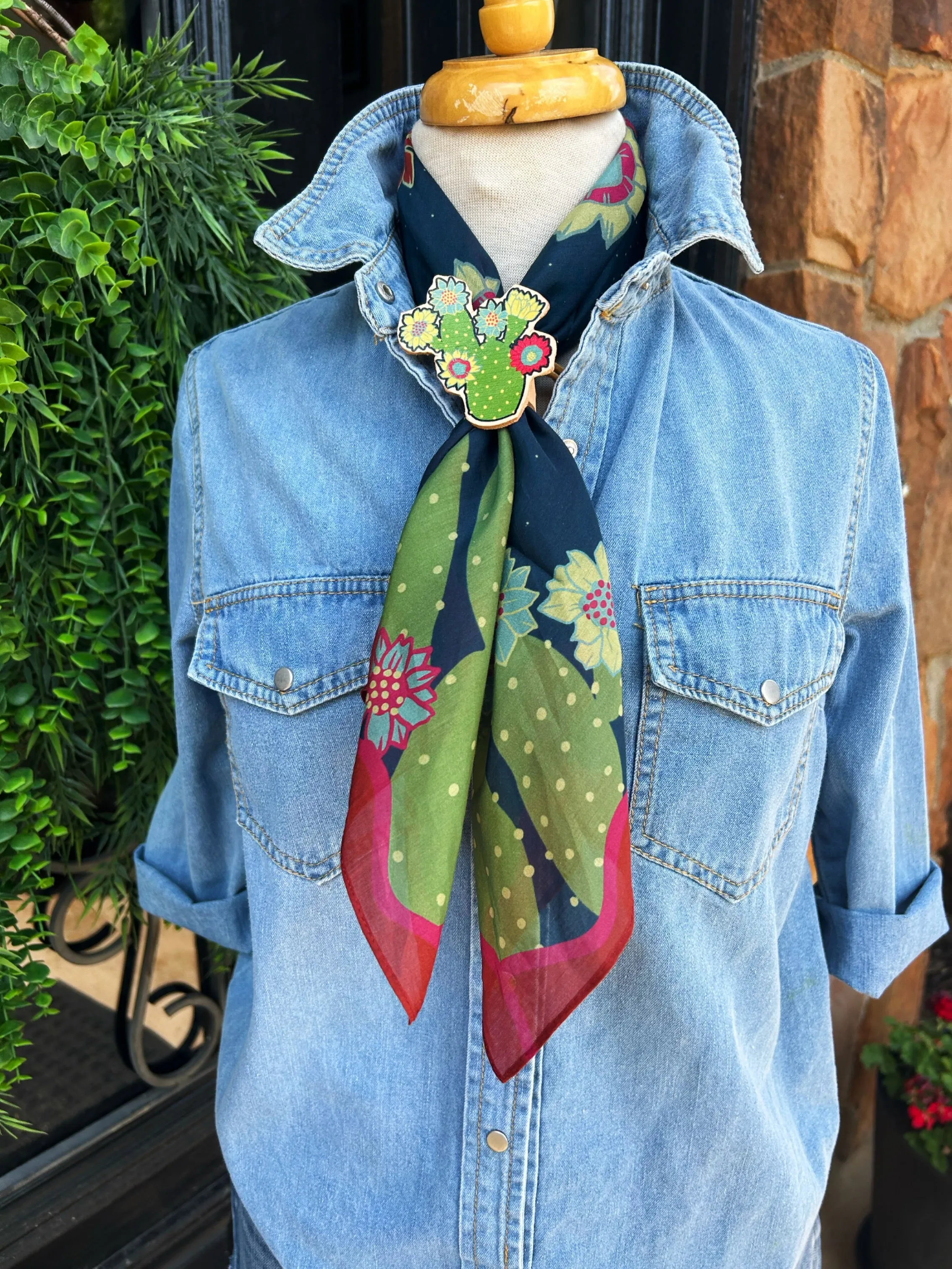 Cactus Flowers XOXO Scarf Slide