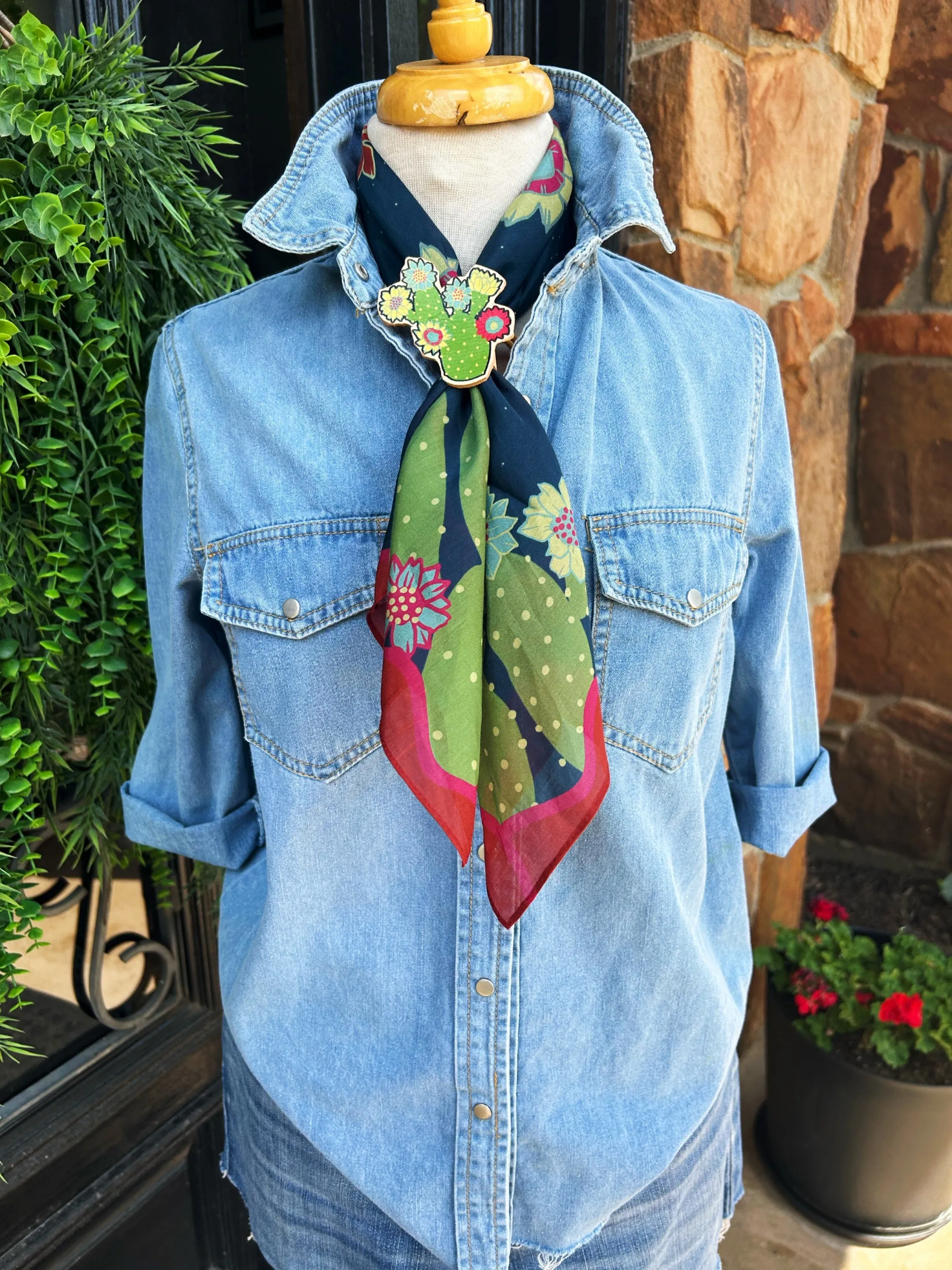 Cactus Flowers XOXO Scarf Slide