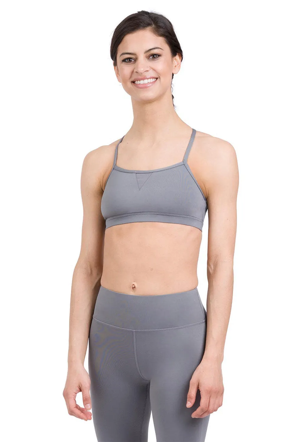 CAPEZIO WOMEN TECH TANK BRA TOP WITH TRIANGULAR MESH DETAIL