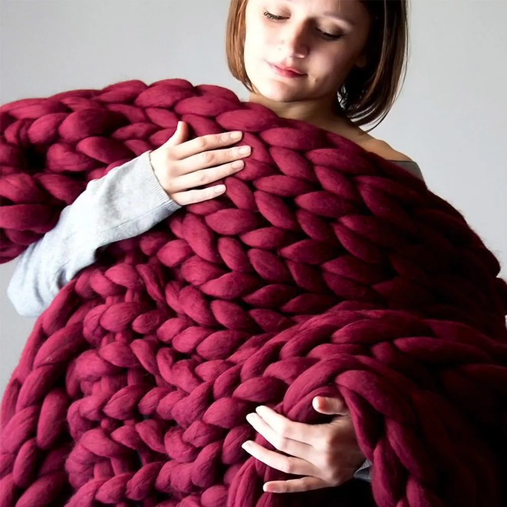 Chunky Knit Throw Blanket