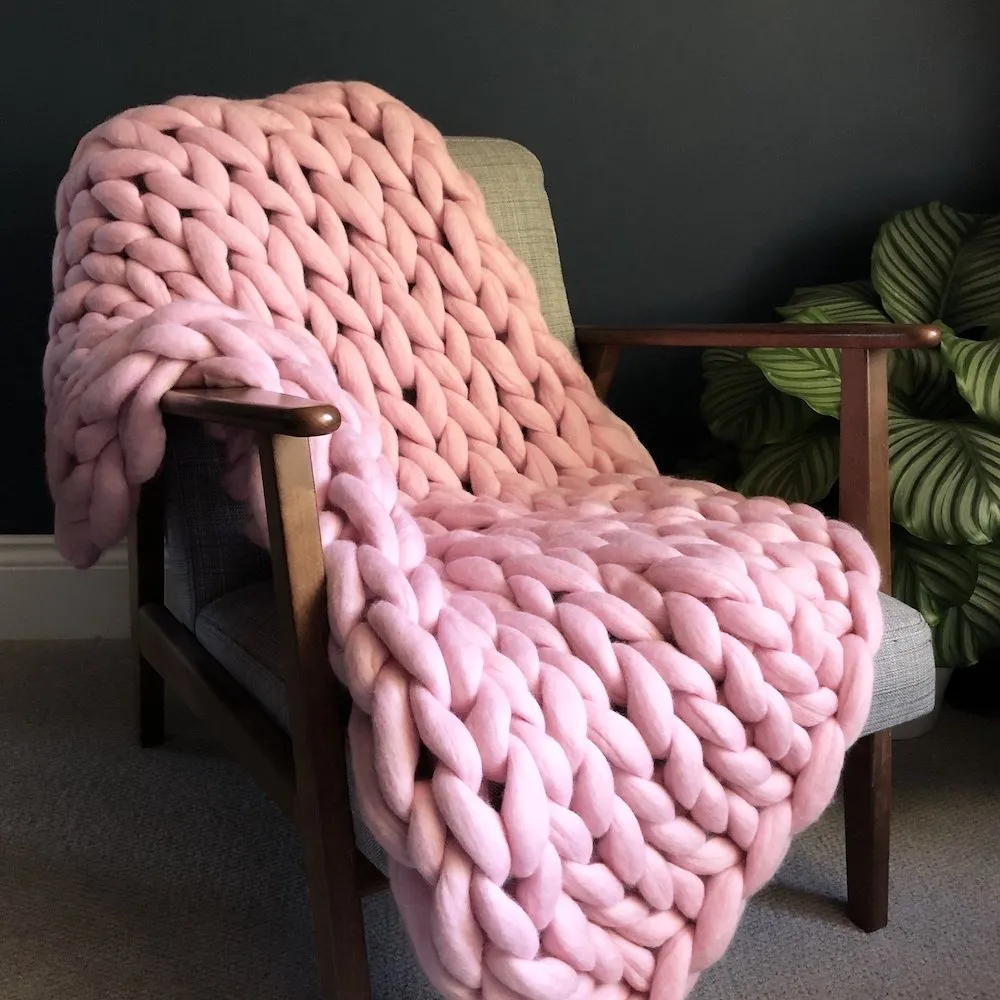 Chunky Knit Throw Blanket