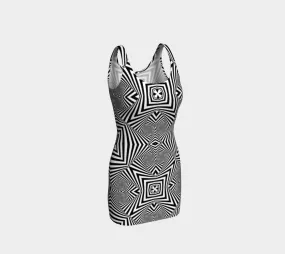 Closed Eye Visuals Bodycon Dress | Hubert S