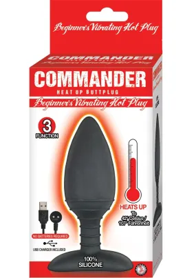 Commander Beginner's Silicone Rechargeable Vibrating Warming Butt Plug