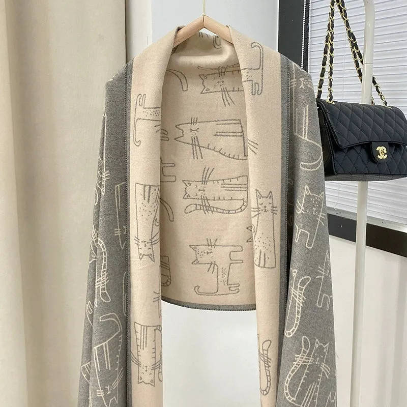 Cozy Illustrated Women's Scarf