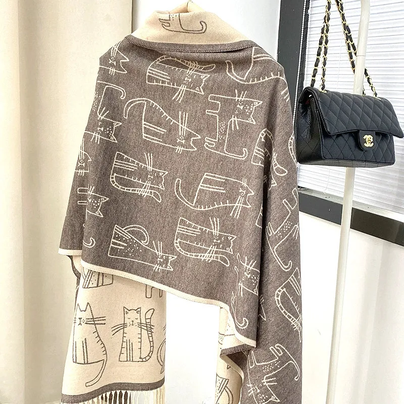 Cozy Illustrated Women's Scarf