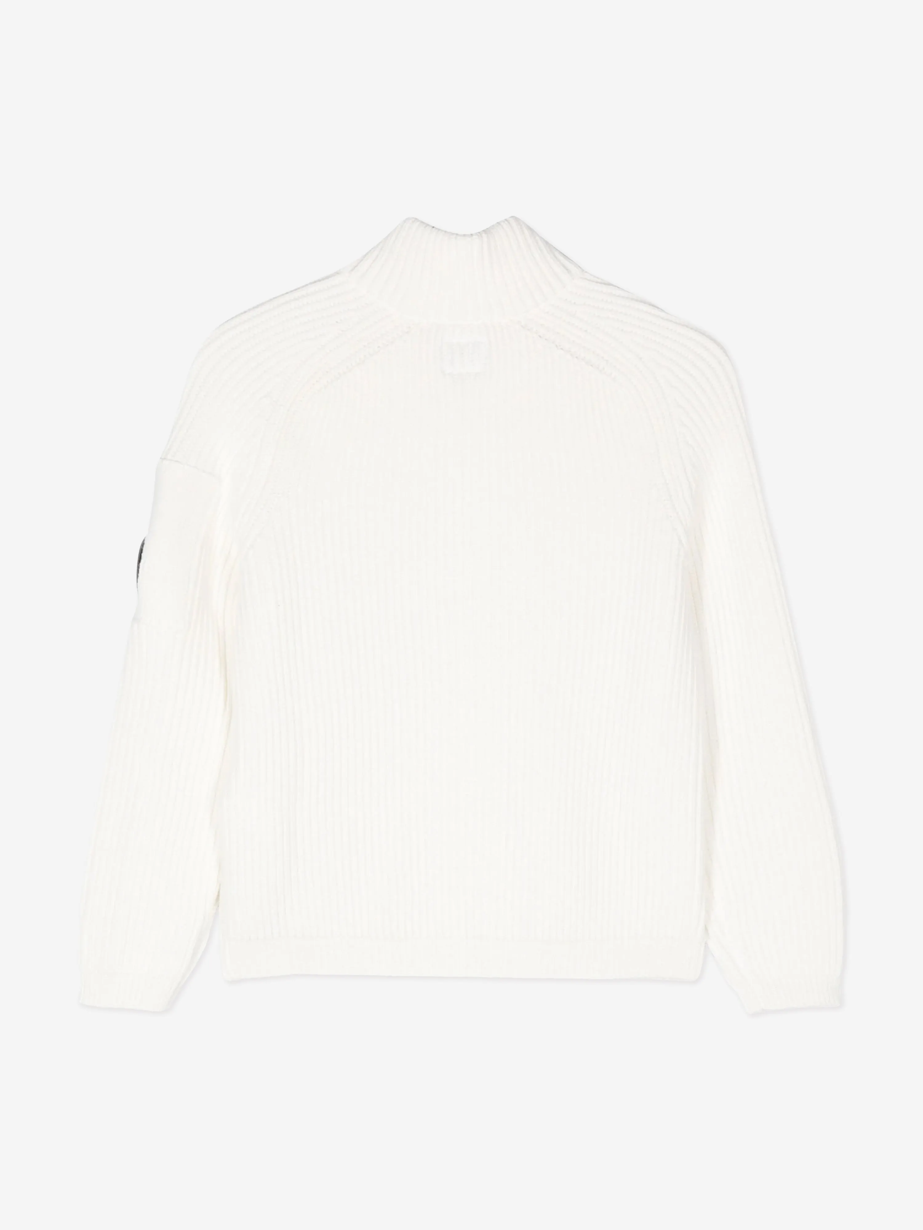 C.P. Company Boys Zip Up Knitted Top in Ivory