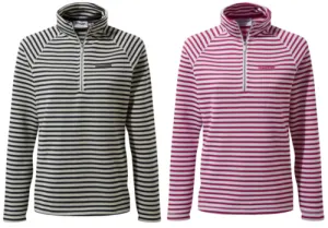 Craghoppers Womens Limelle Striped Half Zip Fleece Sweatshirt Pullover Jumper