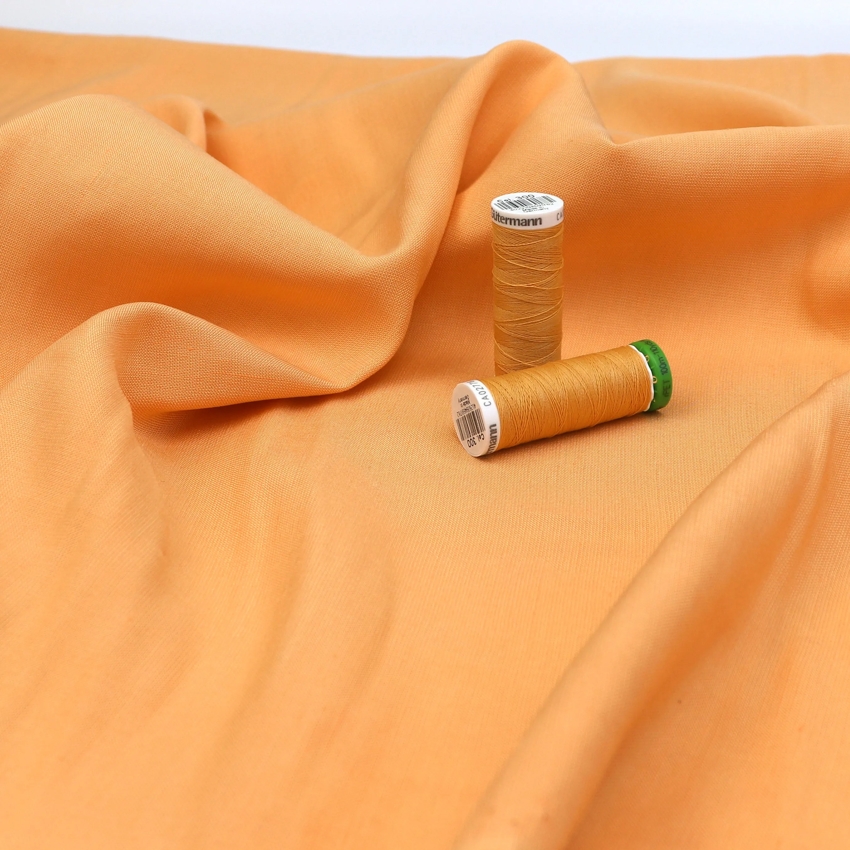 Deadstock Viscose Linen - Apricot Orange