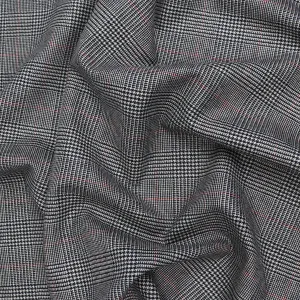 Deadstock Wool Suiting - Black   Red Check