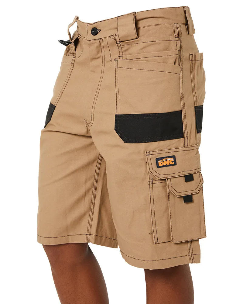 Duratex Cotton Duck Weave Tradies Cargo Shorts with Tool Pocket - Sand