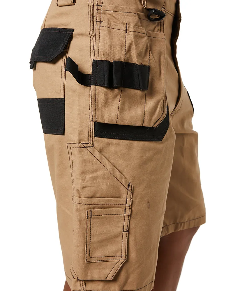 Duratex Cotton Duck Weave Tradies Cargo Shorts with Tool Pocket - Sand