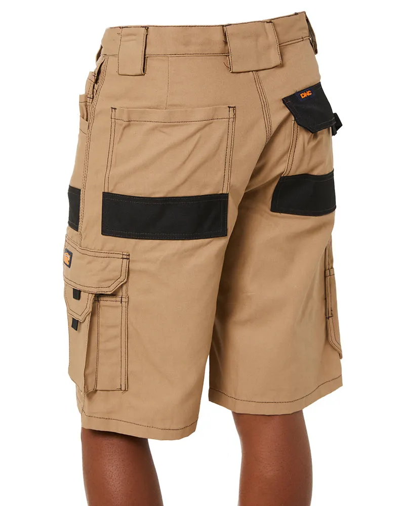 Duratex Cotton Duck Weave Tradies Cargo Shorts with Tool Pocket - Sand