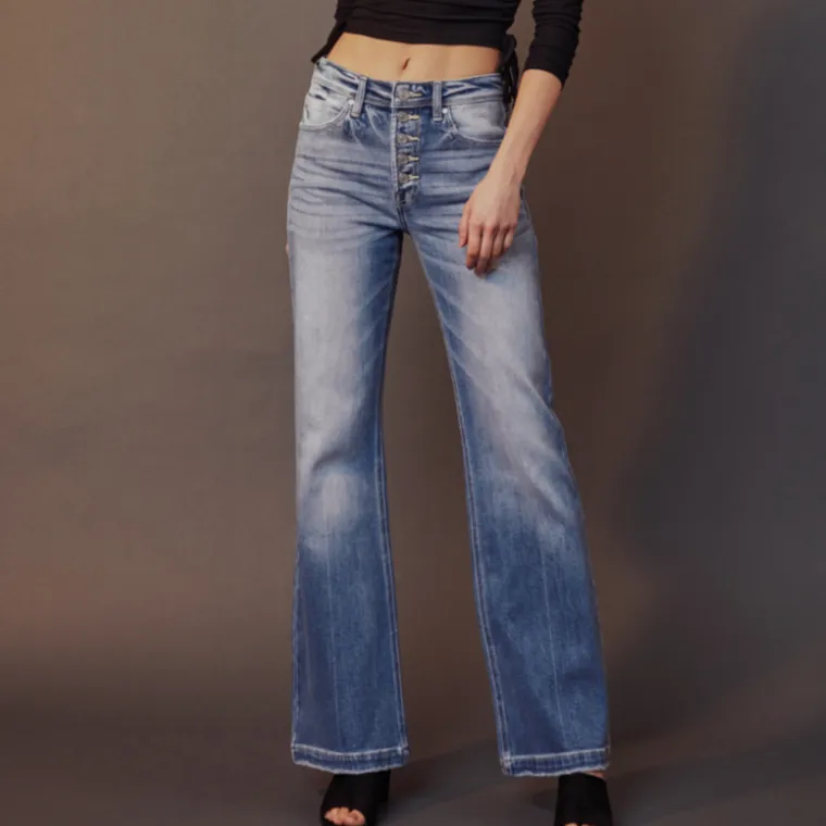 Evelyn High Rise Medium Wash Flare Jeans