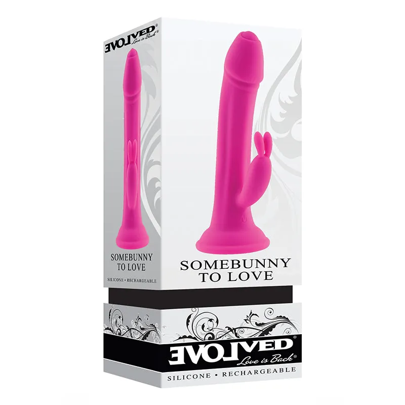 Evolved Somebunny to Love Rechargeable Realistic Rabbit with Suction Cup Silicone Pink