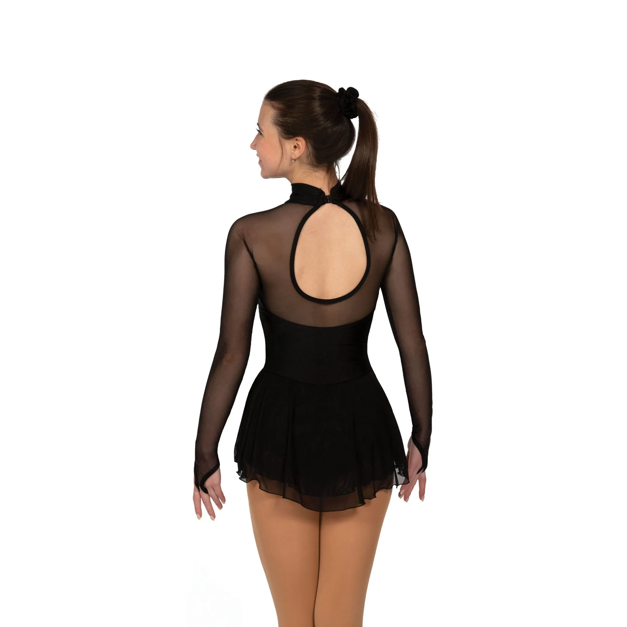 F22009P Competition Figure Skating Classic High Neck Dress PLAIN