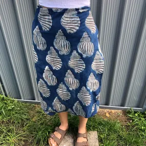 Fair Trade Ethical Cotton Mud Resistant Print Wrap Skirt Shell Design