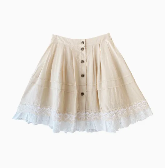 Fairycore lace up Blouse Top & Skirt