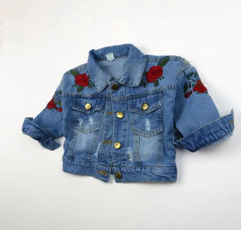 Fashion Denim Jacket & Tutu Skirt Girl's Clothing Set