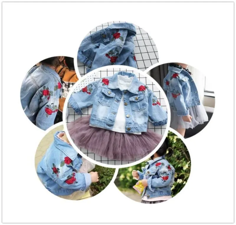 Fashion Denim Jacket & Tutu Skirt Girl's Clothing Set