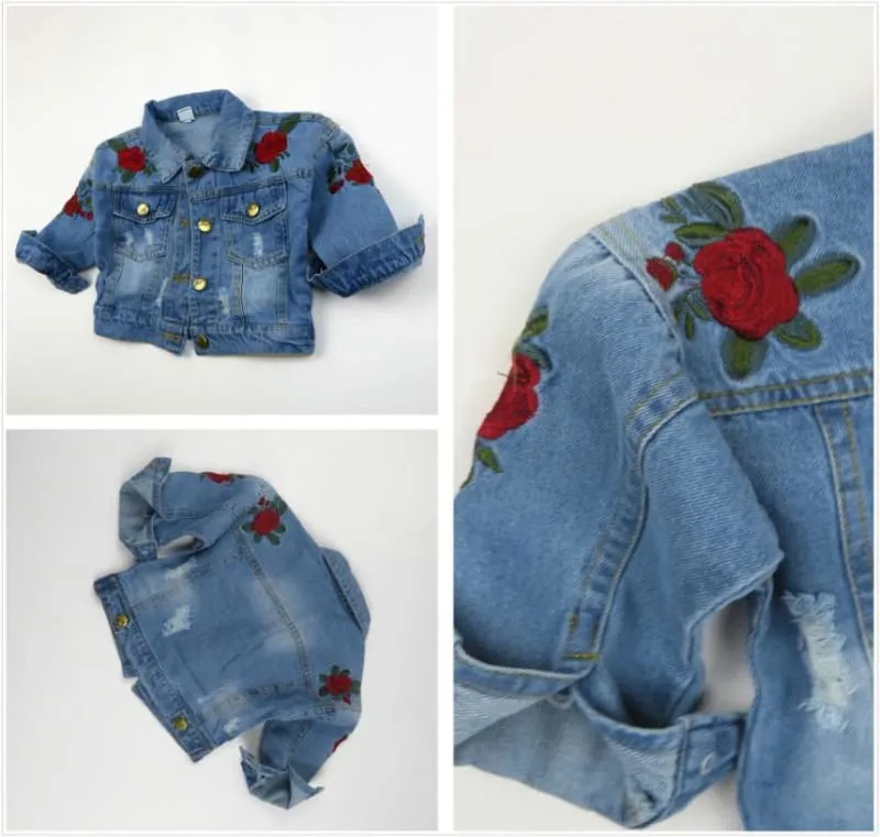 Fashion Denim Jacket & Tutu Skirt Girl's Clothing Set