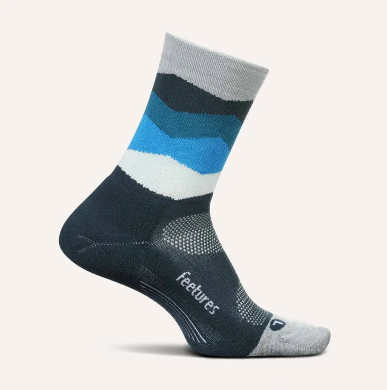 Feetures Elite LC Mini Crew - Blue Waves