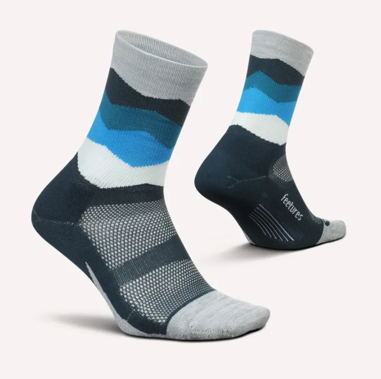 Feetures Elite LC Mini Crew - Blue Waves