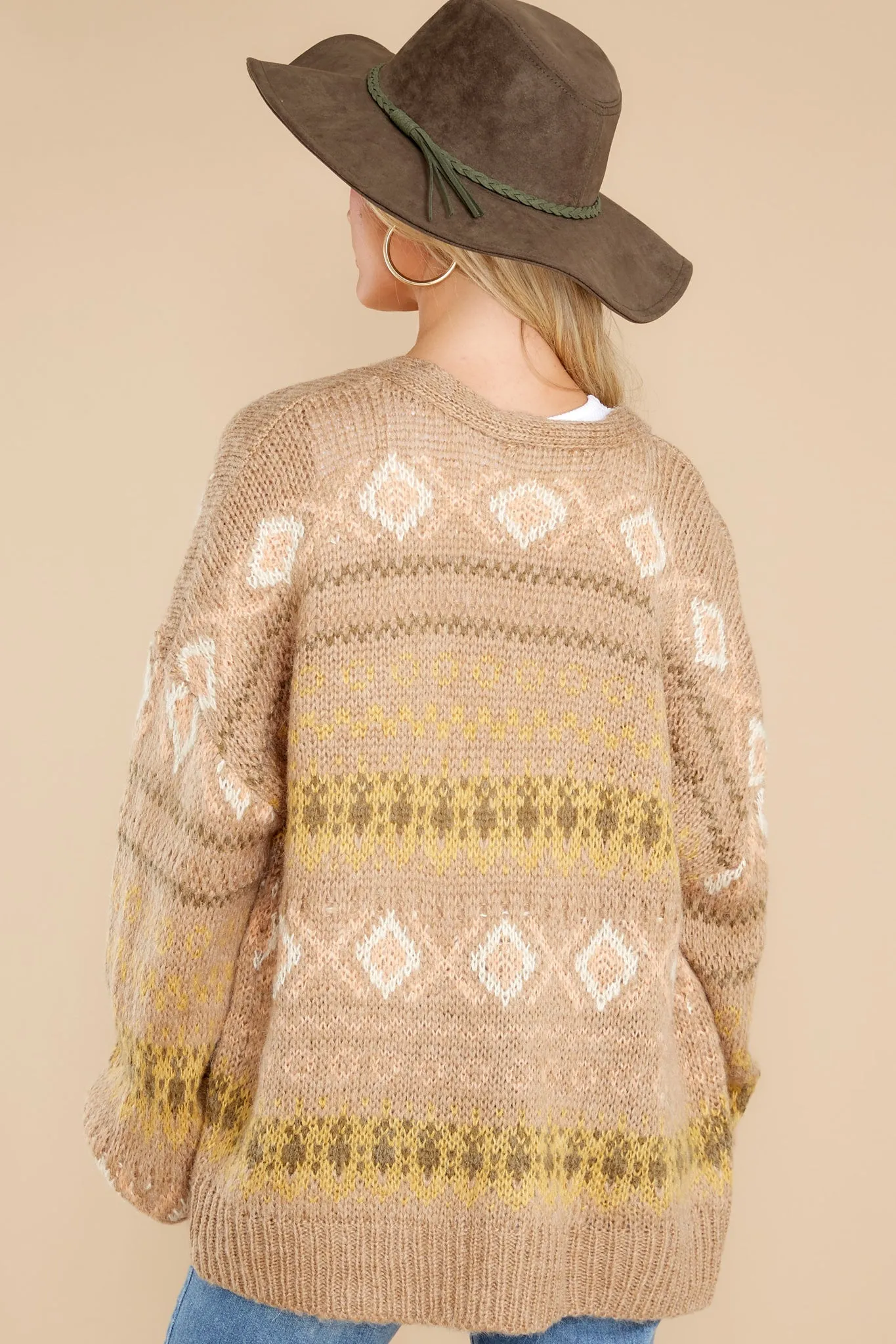 Fireside Memories Mocha Multi Print Cardigan