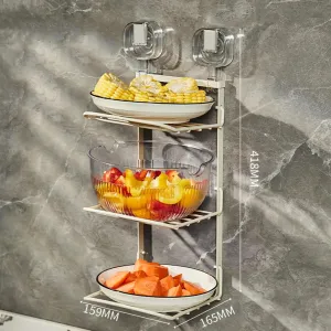 Food Preparation Wall-Mounted 3-Layer Organizer Rack