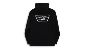 Full Patched Pullover Hoodie Black