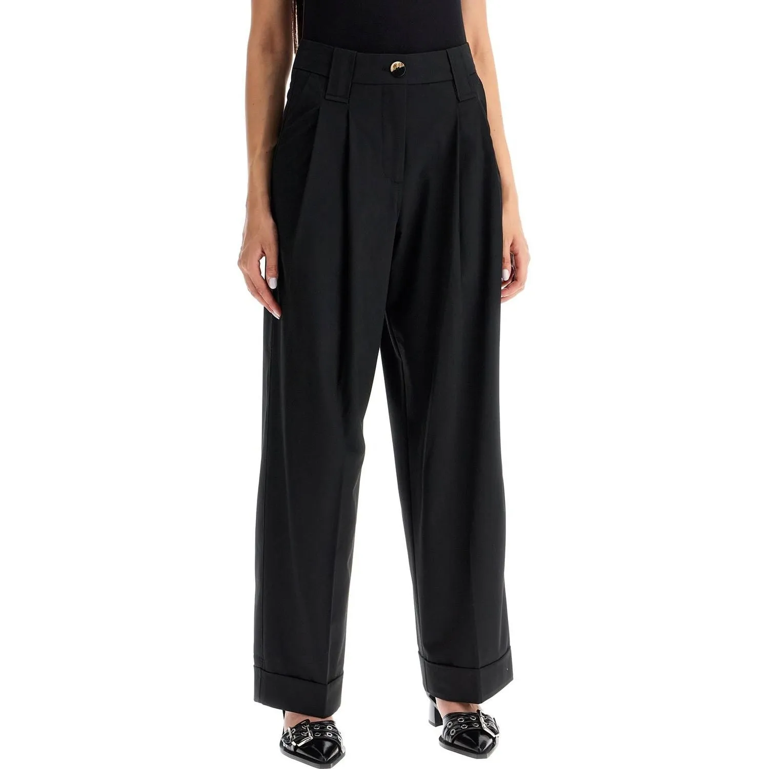 Ganni "flowy trousers with two pleat”