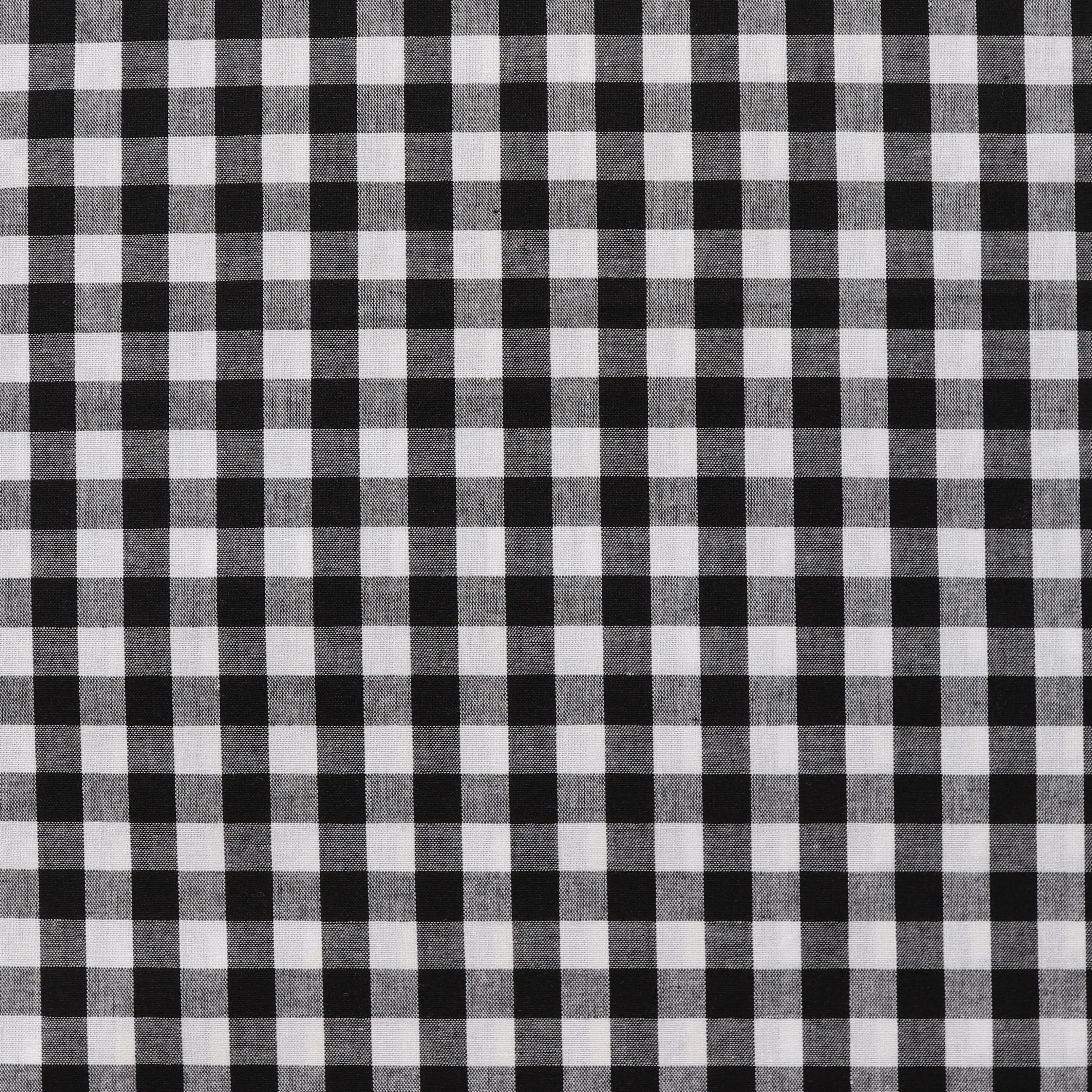 Gingham Yarn Dyed Cotton - Black - END OF BOLT 76cm