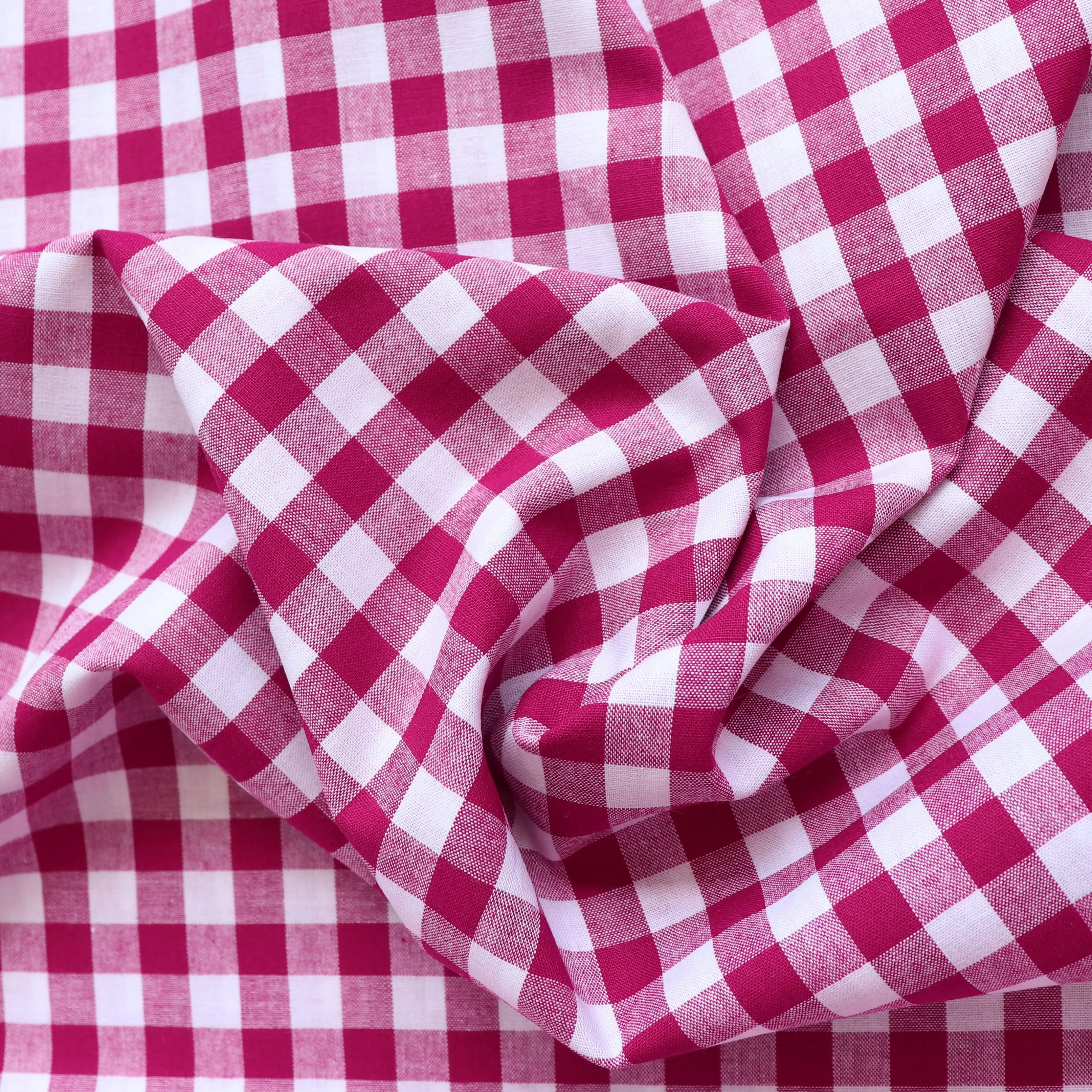 Gingham Yarn Dyed Cotton - Dark Pink