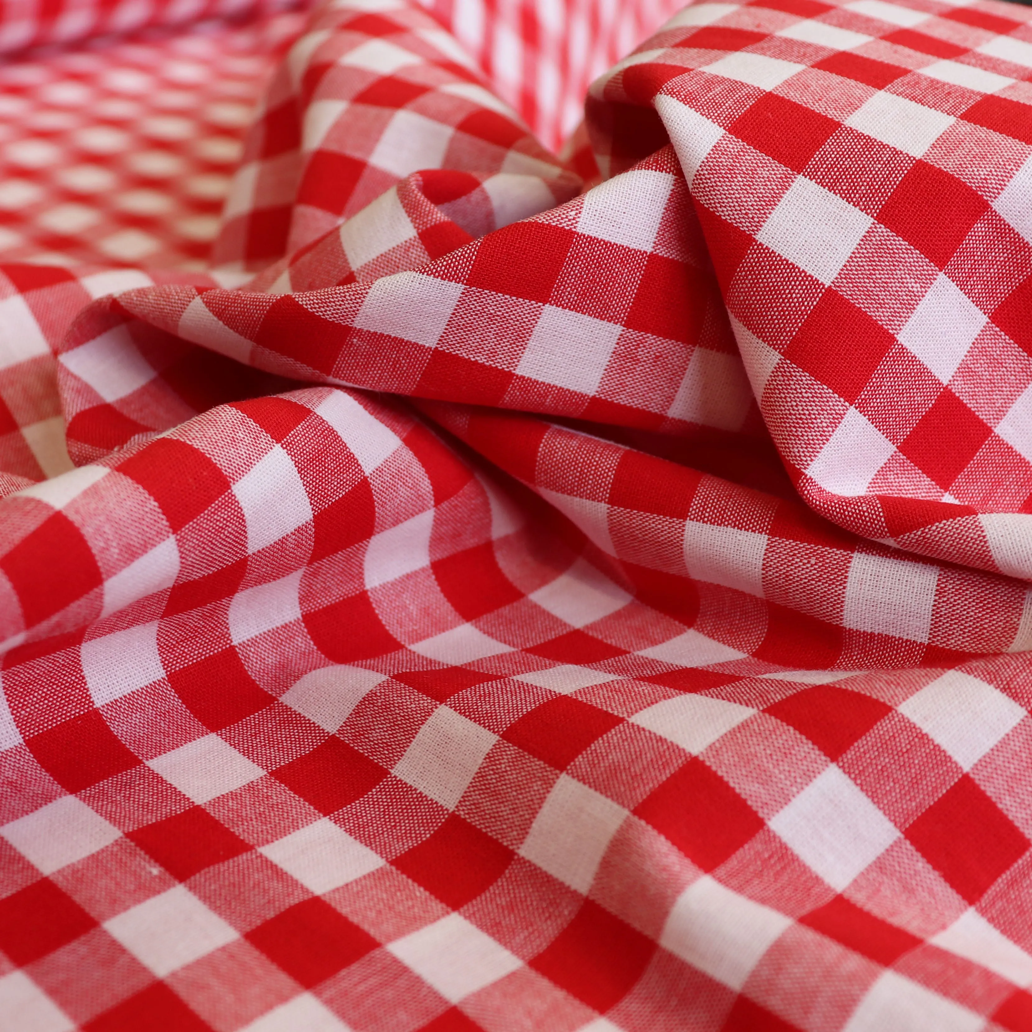 Gingham Yarn Dyed Cotton - Red