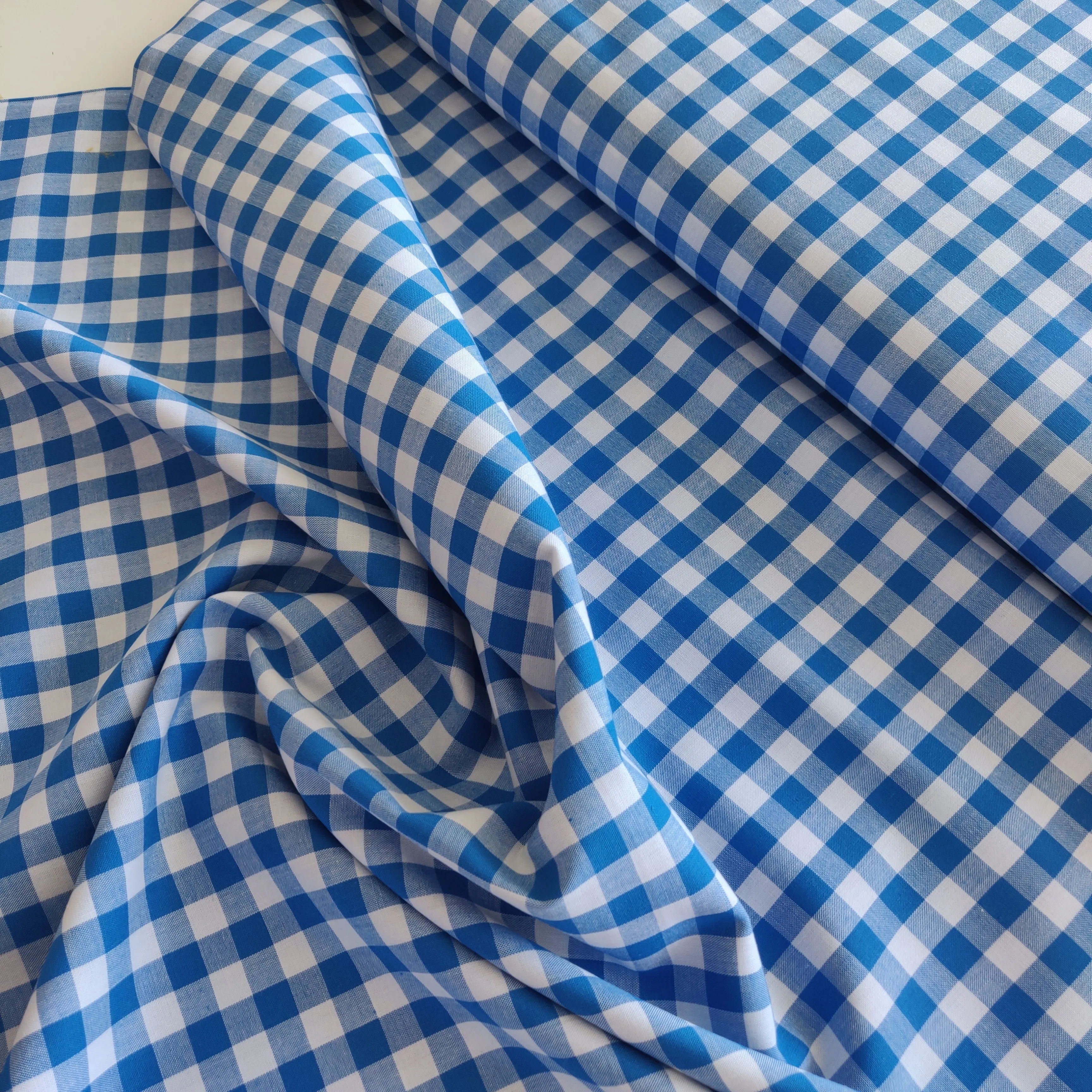 Gingham Yarn Dyed Cotton - Royal Blue