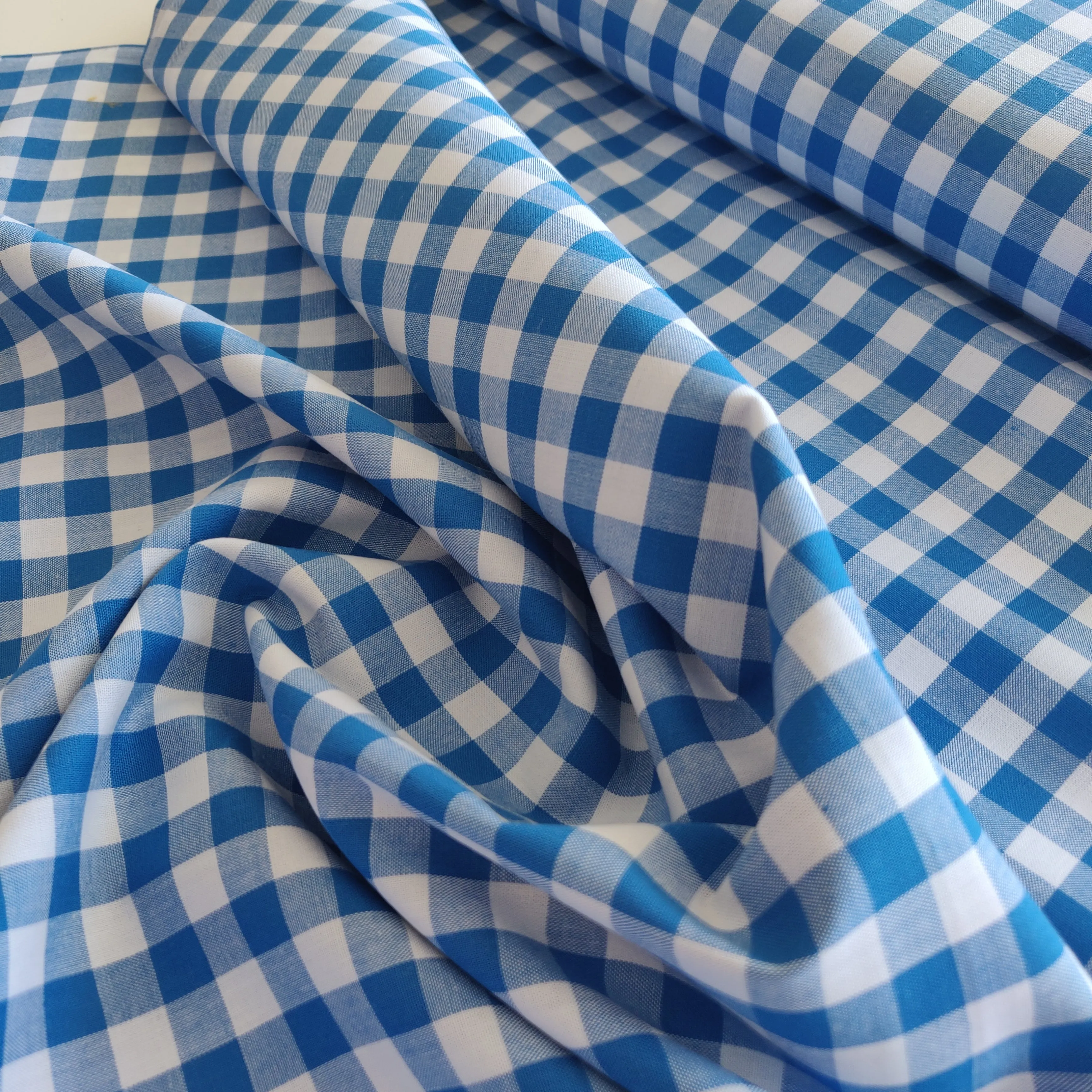 Gingham Yarn Dyed Cotton - Royal Blue