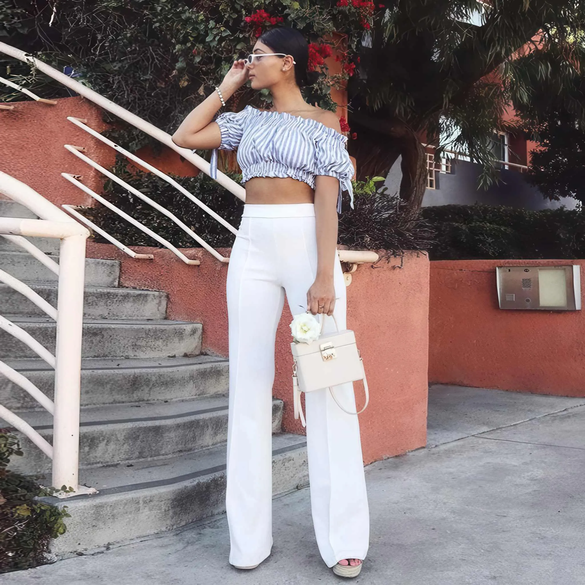 Glow Chic's High-Waisted Flared Trousers