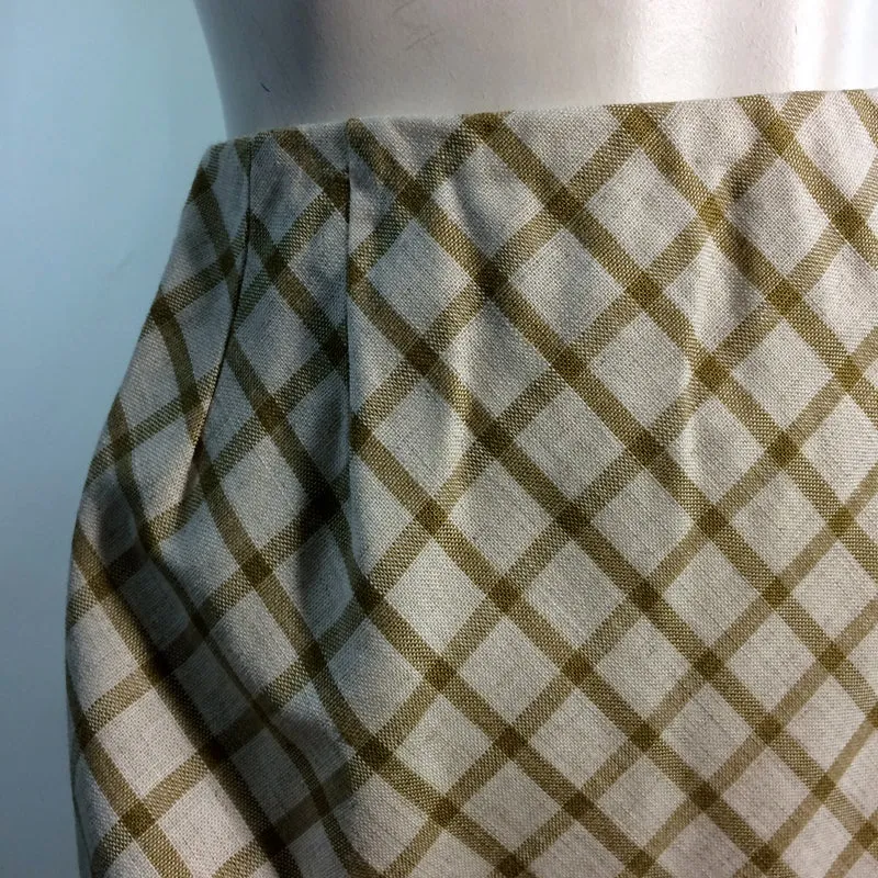 Golden Yellow and White Lattice Print Skirt circa 1960s